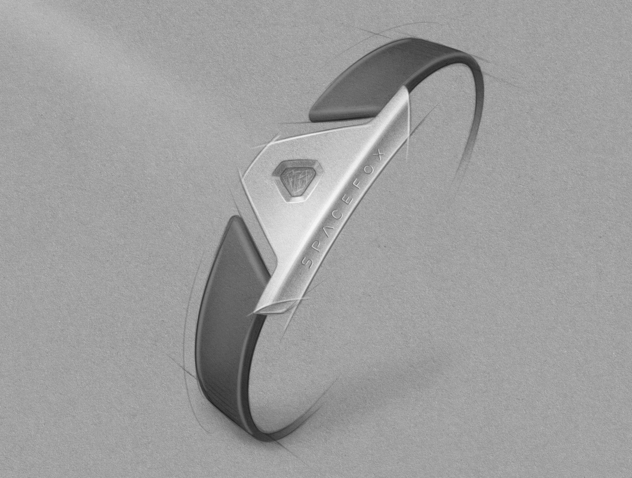 Gouaché du bracelet SPACEFOX Collision orné d'une météorite